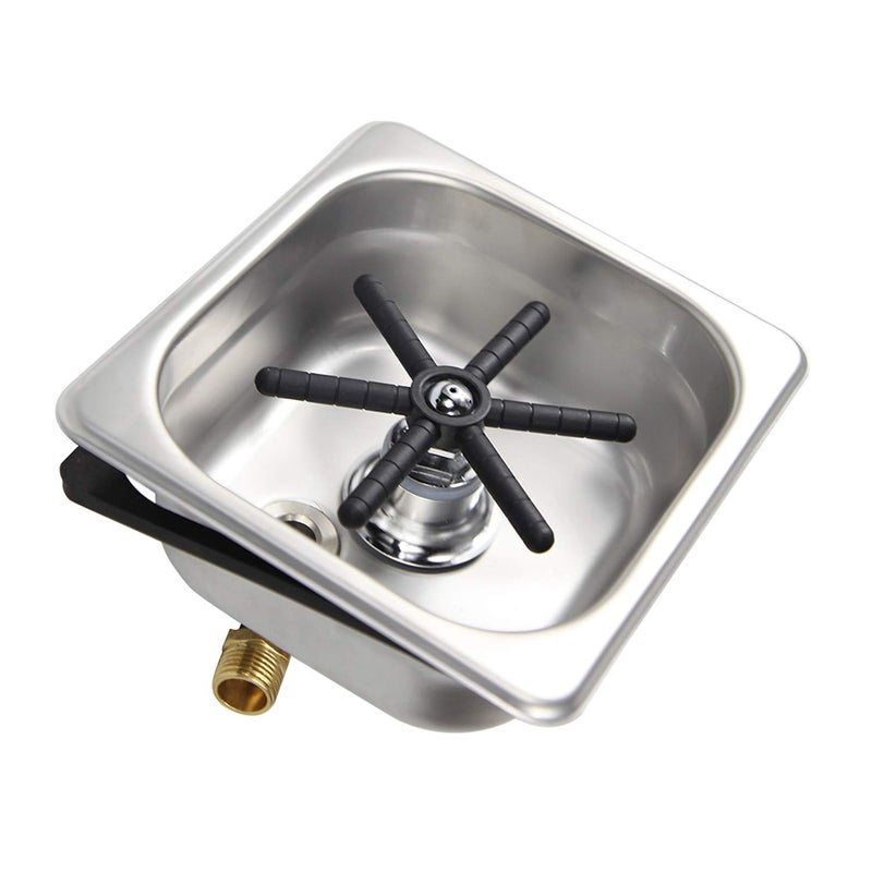 YBB Pitcher Glass Rinser, Cup Bottle Cleaning Washer 304 Stainless Steel Home Cafe Bar Sink Rinser for Coffee Milk Juice Wine Beer Tea (Silver162) - Image 1